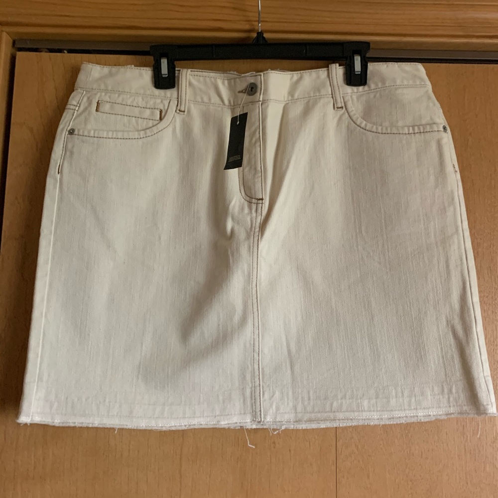 Loft Cream Jean Skirt